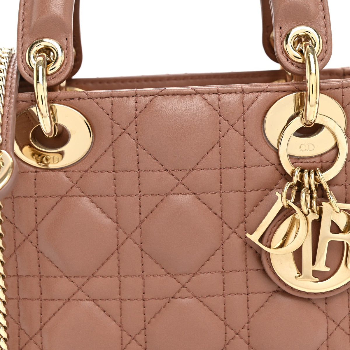 Lambskin Cannage Mini Lady Dior Fard wholesalehk.shop