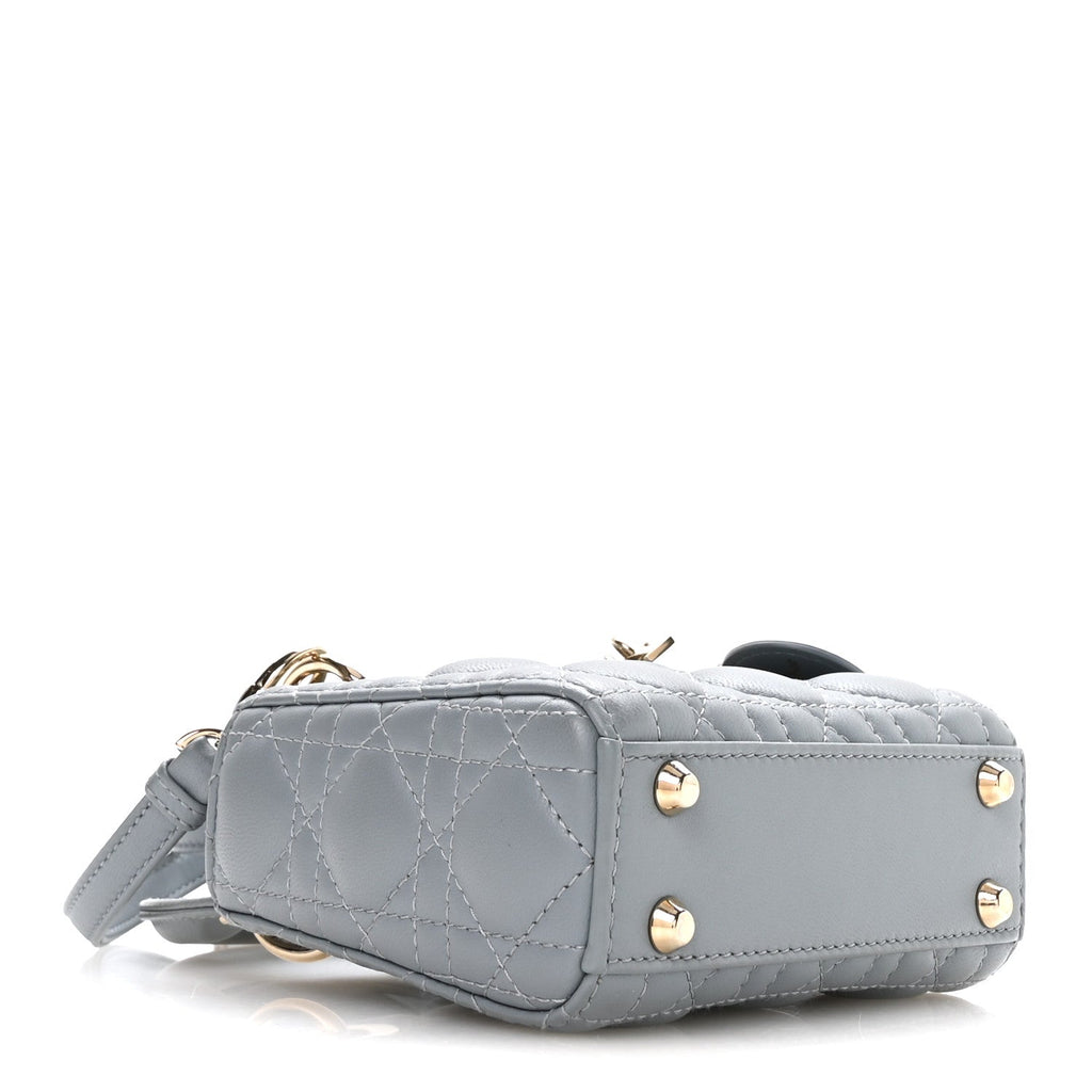 Lambskin Cannage Micro Lady Dior Cloud Blue wholesalehk.shop