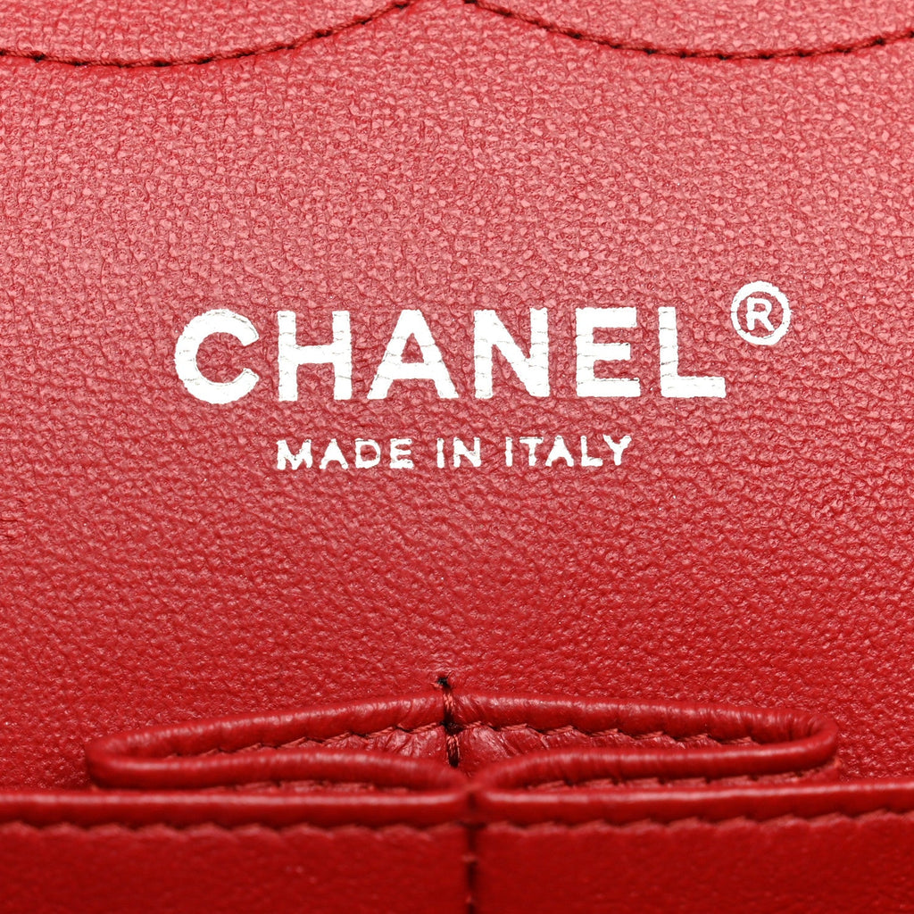 Lambskin Quilted Jumbo Double Flap Red wholesalehk.shop