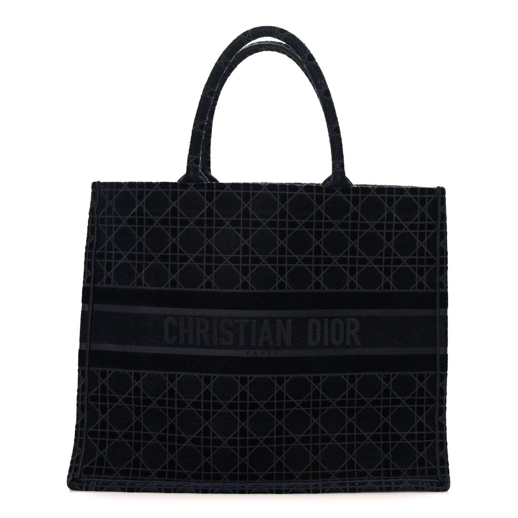 Velvet Cannage Large Book Tote Navy Blue £¨ Direct shipment via from wholesalehk.shop
