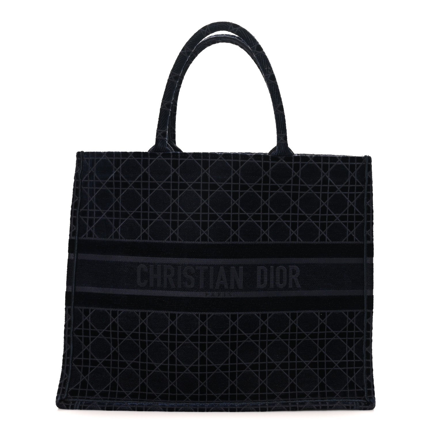 Velvet Cannage Large Book Tote Navy Blue £¨ Direct shipment via from wholesalehk.shop