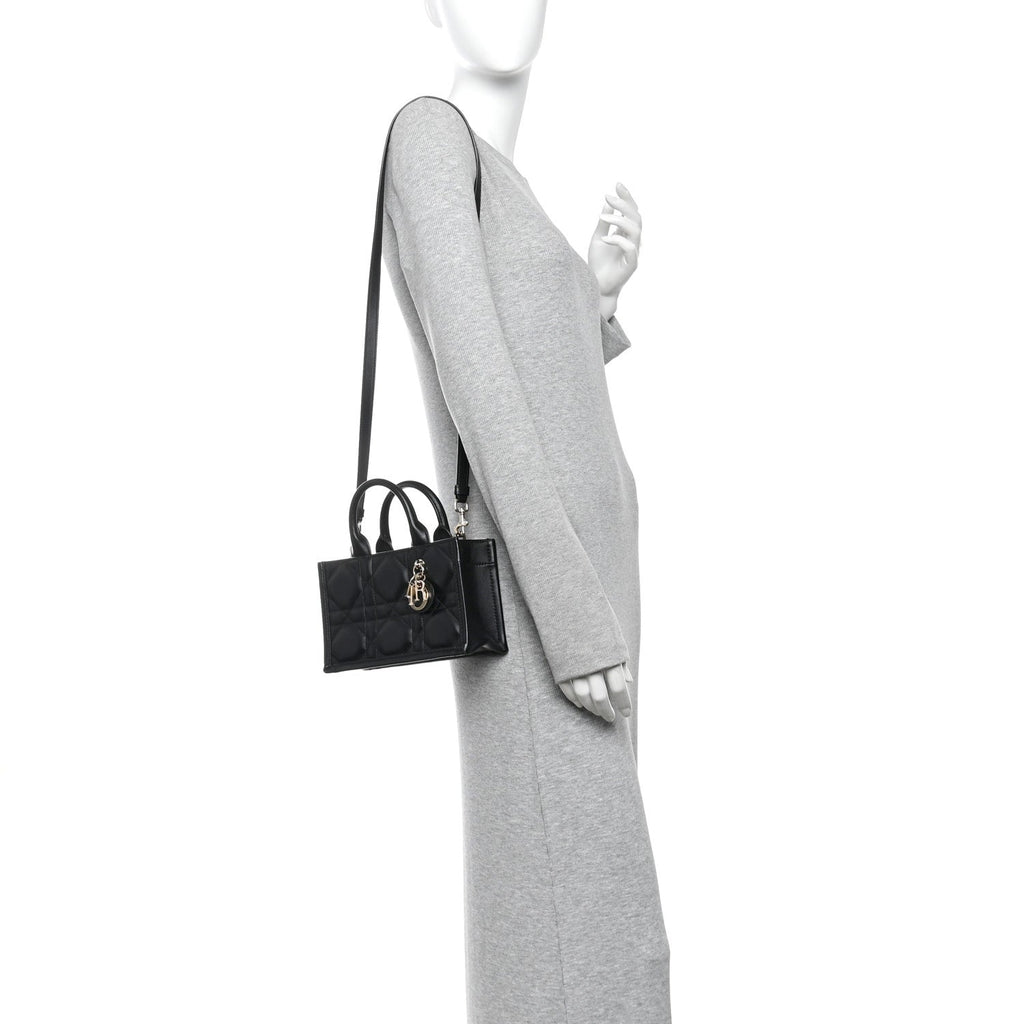 Calfskin Macrocannage Mini Book Tote Black £¨ Direct shipment via from wholesalehk.shop