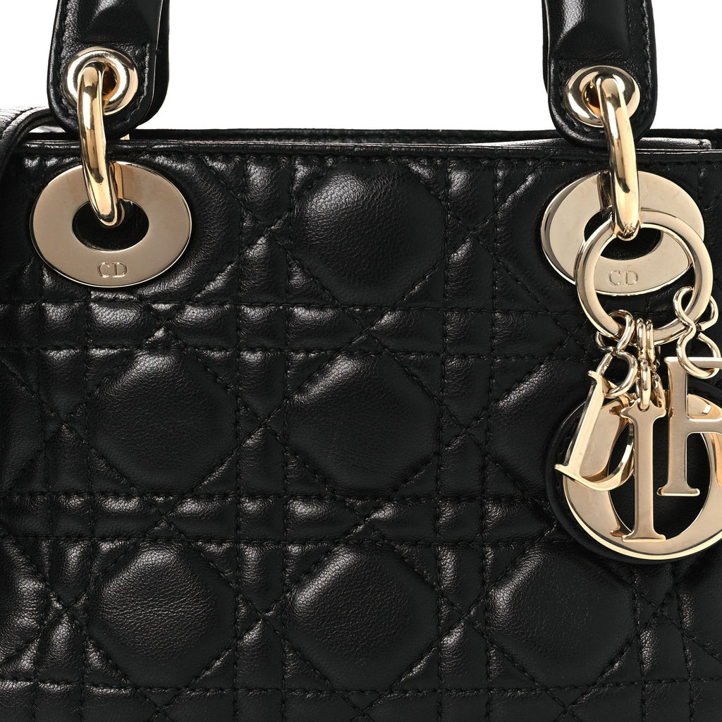 Lambskin Cannage Mini Lady Dior Black wholesalehk.shop