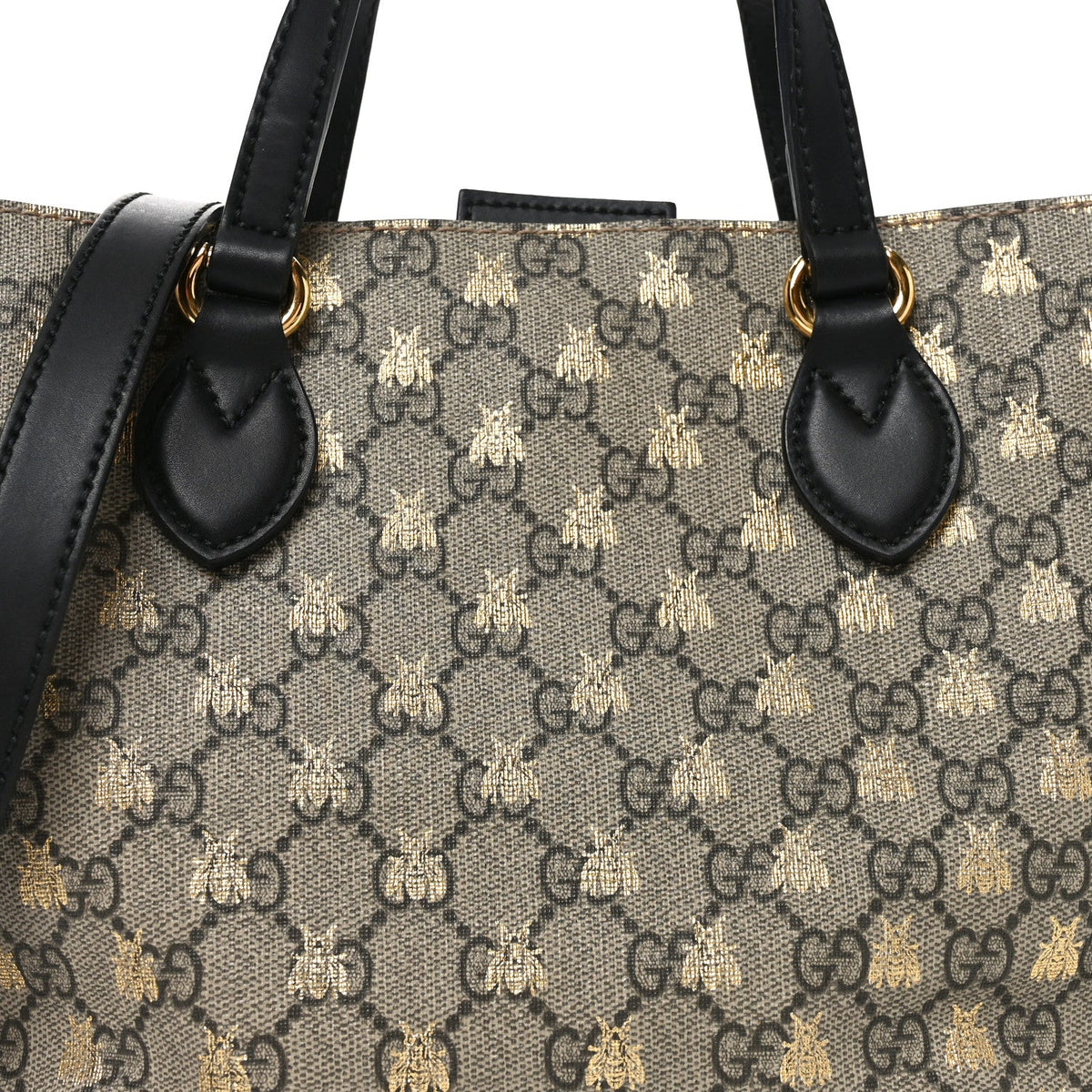 Soft GG Supreme Monogram Bees Small Crossbody Tote Beige Oro Black wholesalehk.shop