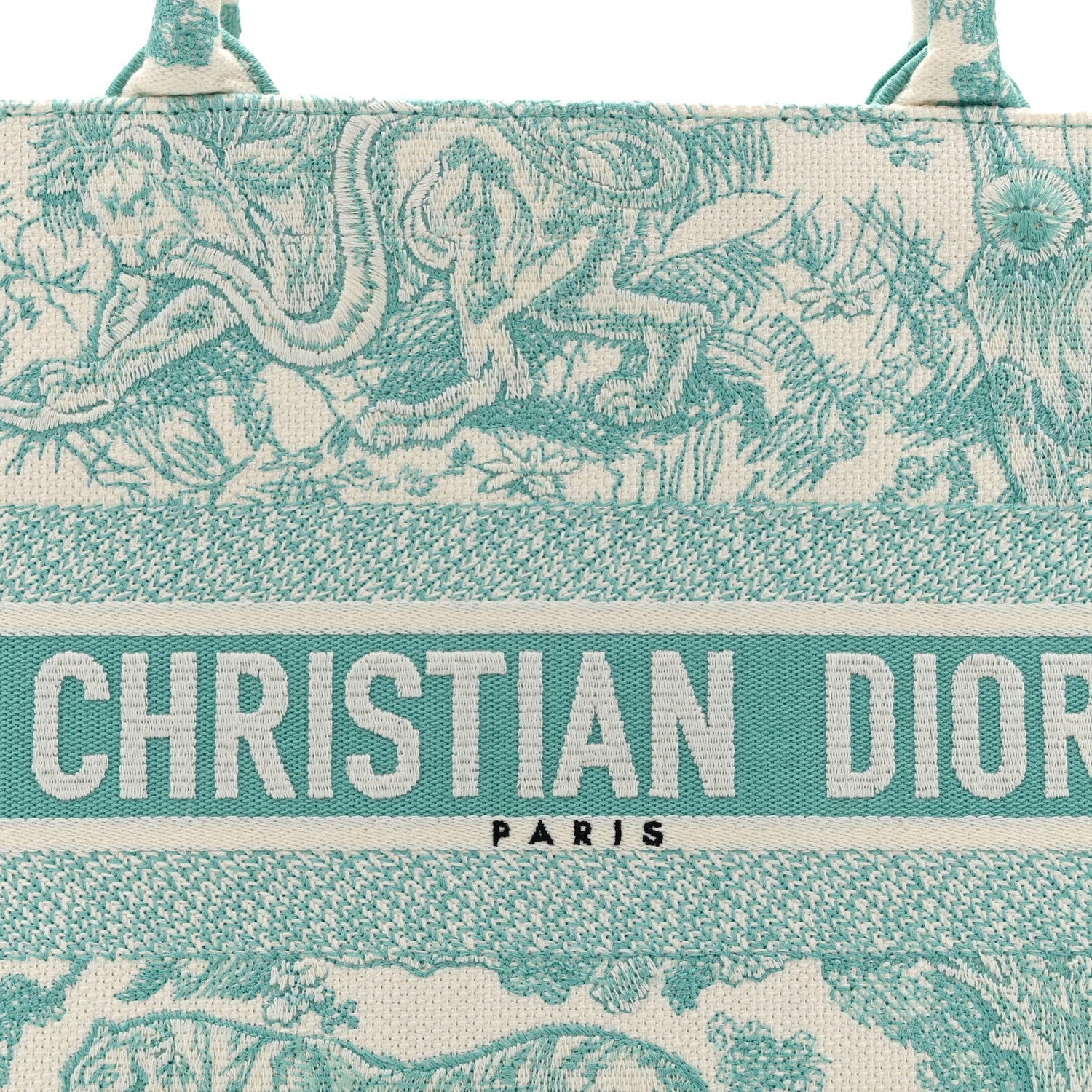 Canvas Embroidered Medium Dioriviera Toile De Jouy Book Tote Aquamarina £¨ Direct shipment via from wholesalehk.shop