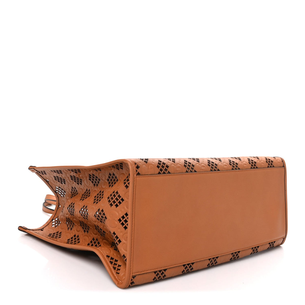 Calfskin GG Monogram Diamond Cut Medium Ophidia Tote Bag Brown wholesalehk.shop