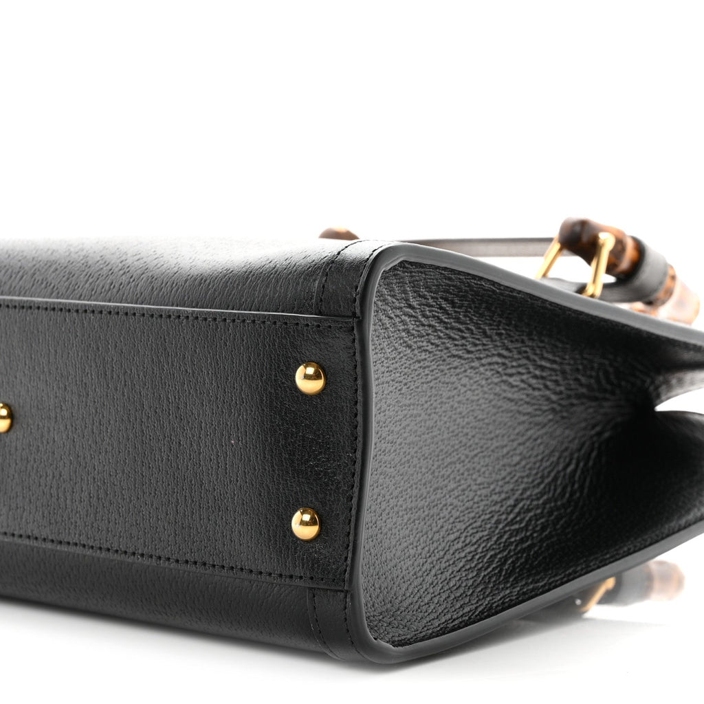 Textured Dollar Calfskin Web Small Diana Tote Bag Black Dusty Grey wholesalehk.shop
