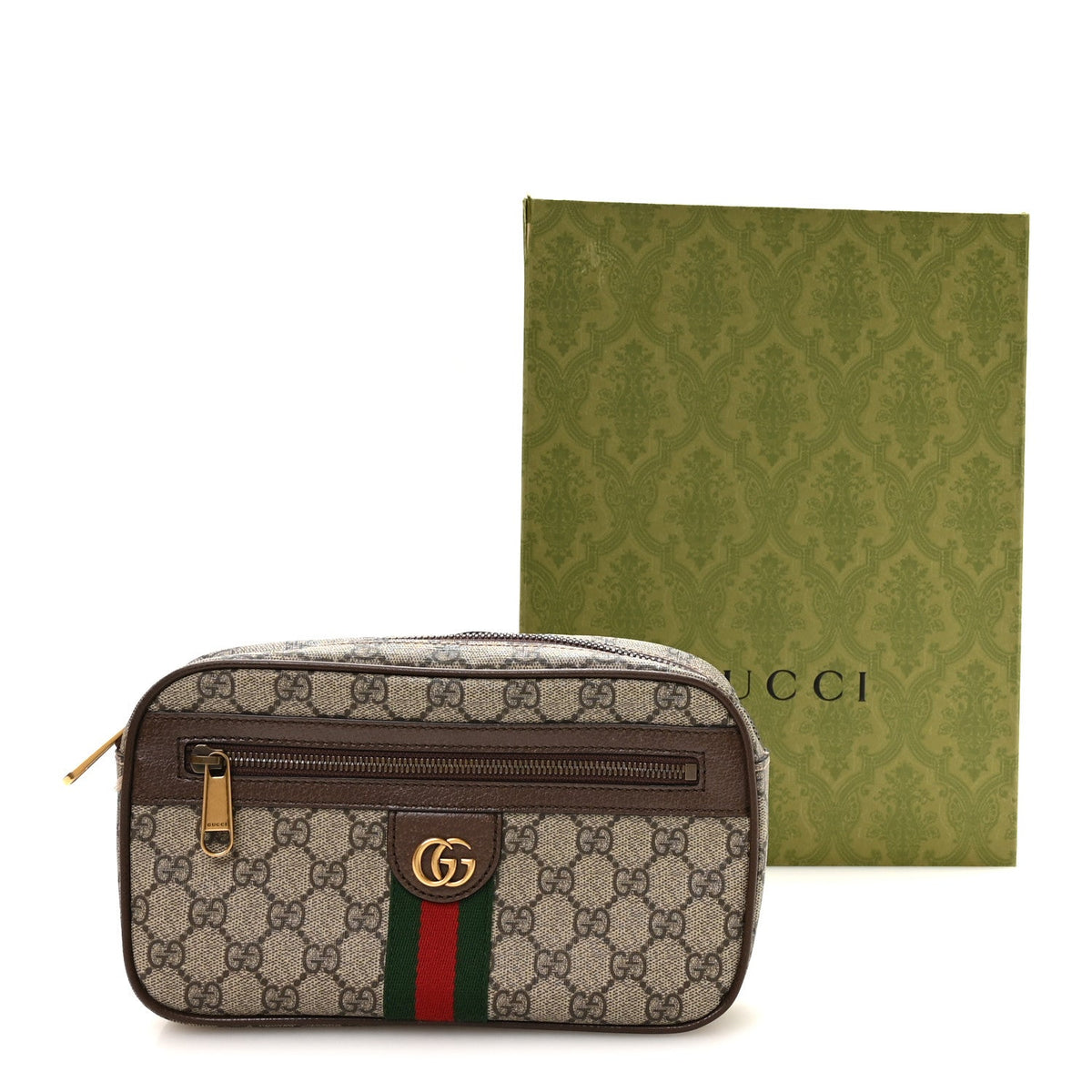 Soft GG Supreme Monogram Medium Ophidia Belt Bag Dark Brown wholesalehk.shop