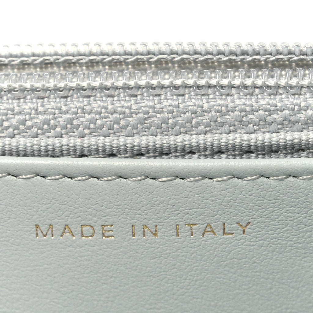 Lambskin Quilted Chanel 19 Wallet On Chain WOC Light Blue wholesalehk.shop