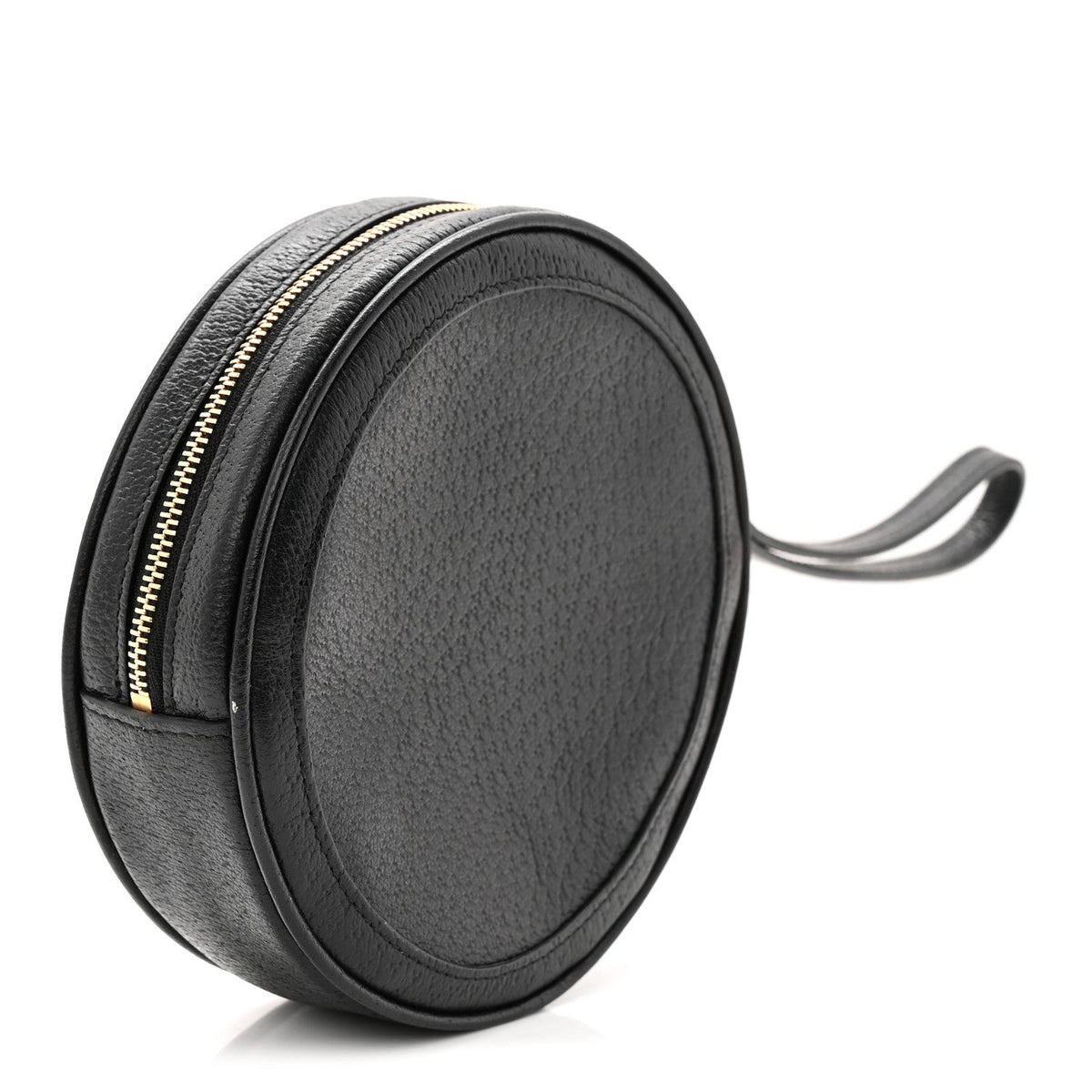 Textured Calfskin Web Ophidia Round Wrist Wallet Black wholesalehk.shop