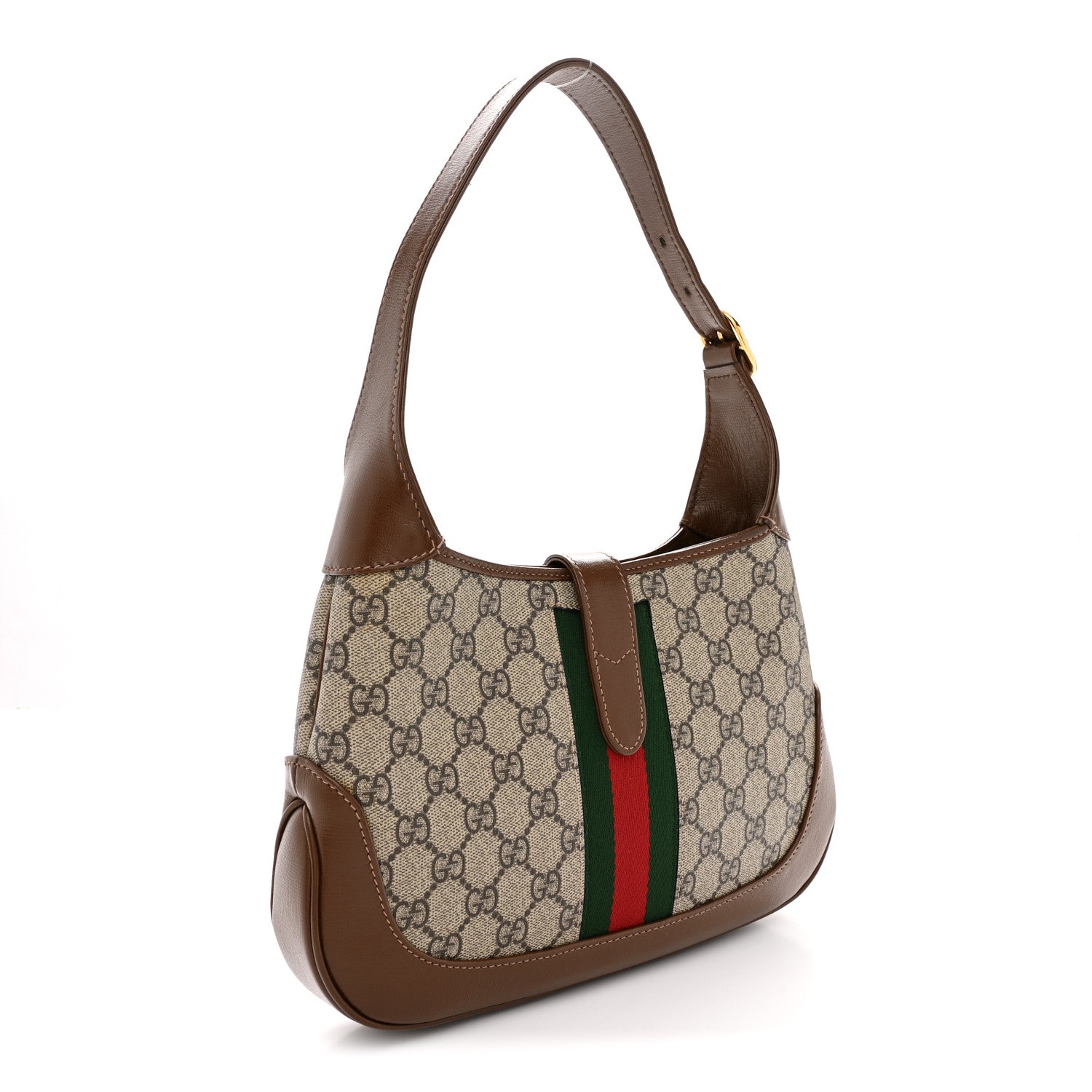 GG Supreme Monogram Azalea Calfskin Web Small Jackie 1961 Hobo Beige Ebony Brown Sugar £¨ Direct shipment via from wholesalehk.shop