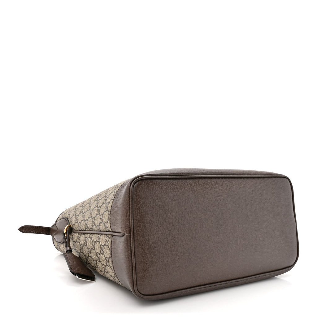 GG Supreme Monogram Textured Dollar Calfskin Web Large Ophidia Bucket Shoulder Bag Beige Ebony New Acero wholesalehk.shop