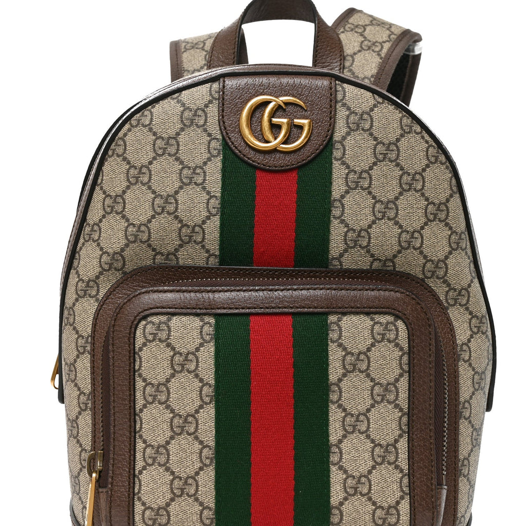 GG Supreme Monogram Calfskin Web Small Ophidia Day Backpack Beige Ebony New Acero wholesalehk.shop