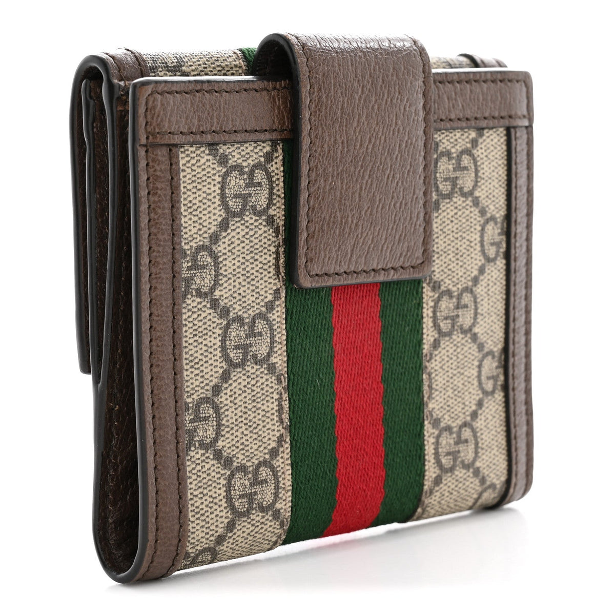 GG Supreme Monogram Web Ophidia French Flap Wallet Beige New Acero wholesalehk.shop
