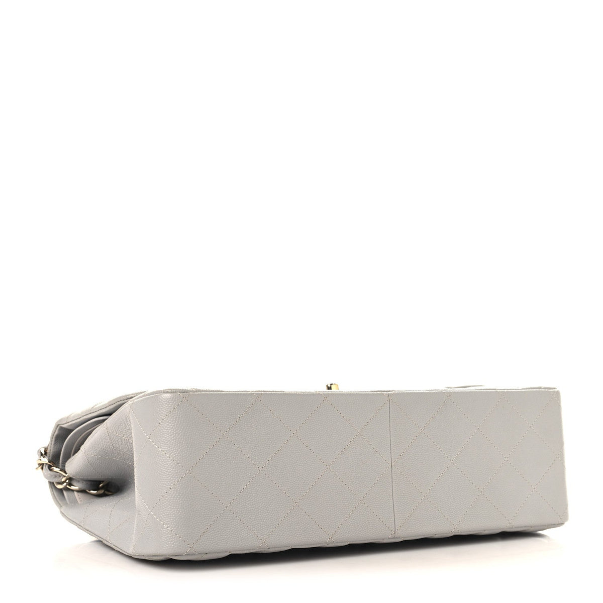 Caviar Quilted Jumbo Double Flap Grey wholesalehk.shop