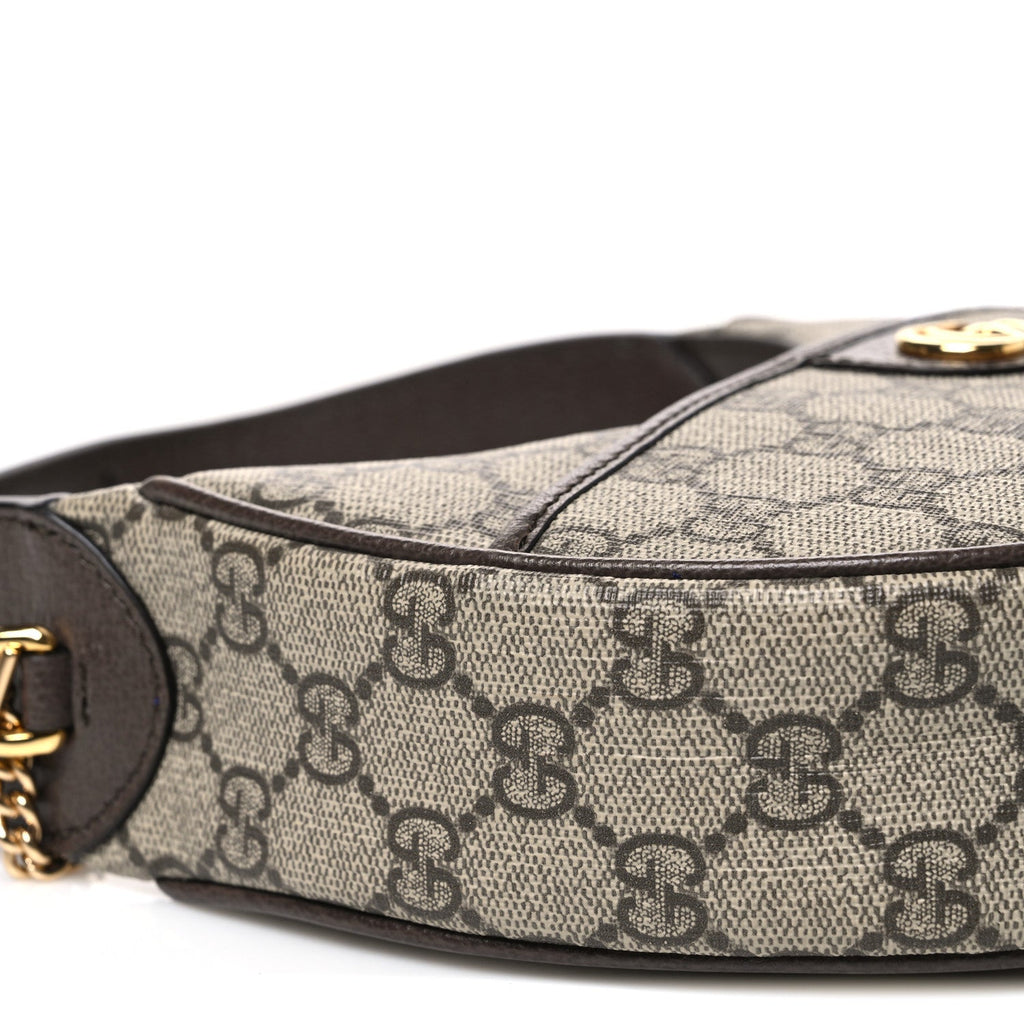 GG Supreme Monogram Textured Dollar Calfskin Small Ophidia Shoulder Bag Beige Ebony New Acero wholesalehk.shop