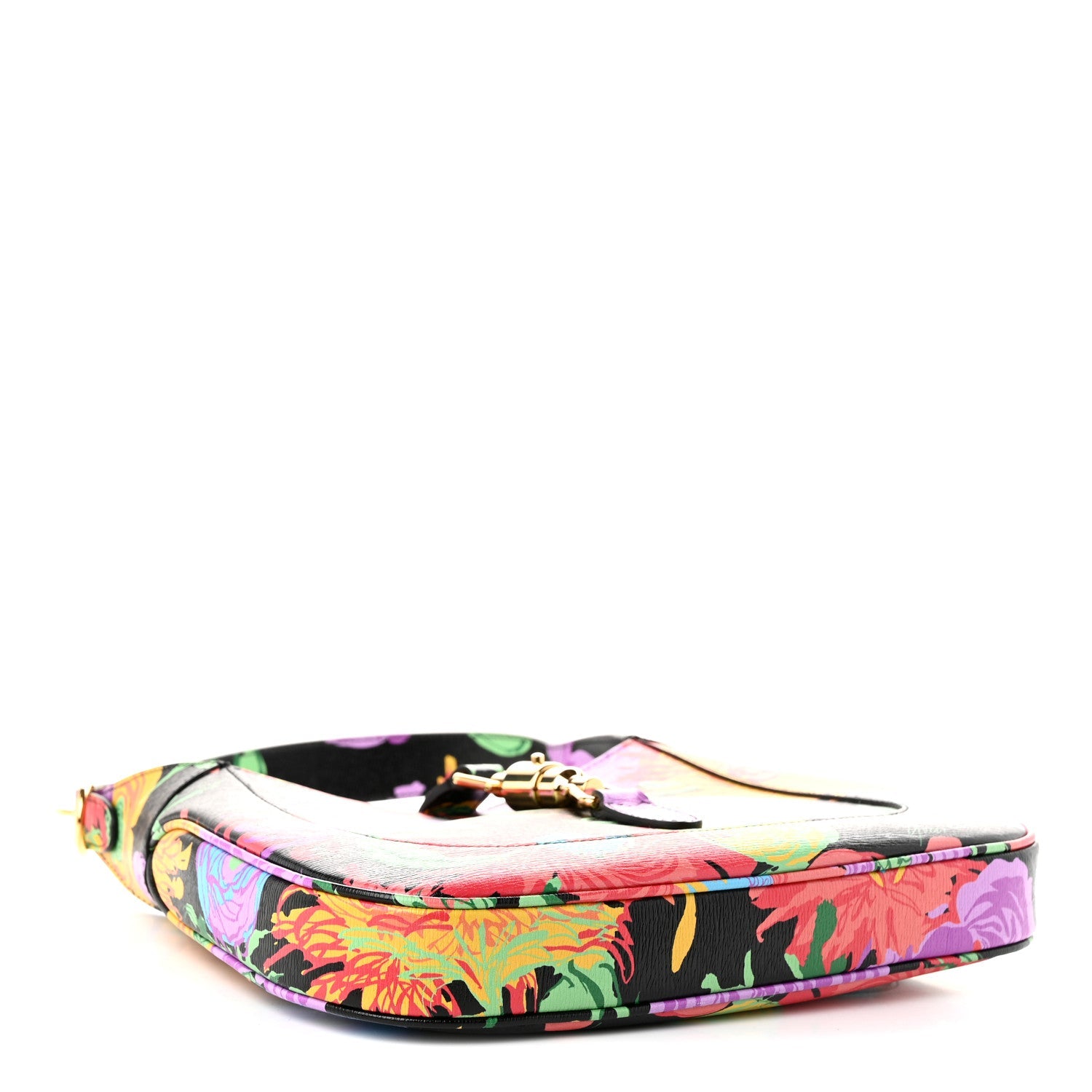 X KEN SCOTT New Shangai Calfskin Jenny Floral Print Small Jackie 1961 Hobo Black Pink £¨ Direct shipment via from wholesalehk.shop