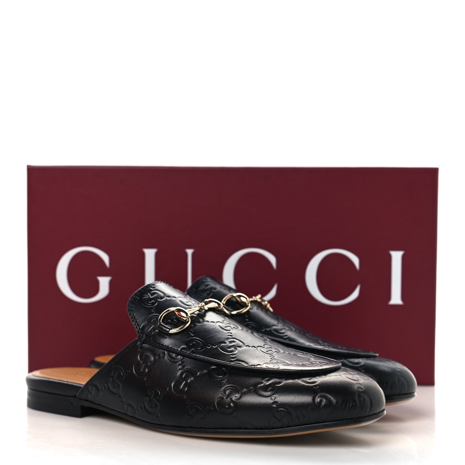 Glamour Calfskin Guccissima Womens Princetown Slippers 37.5 Black £¨ Direct shipment via from wholesalehk.shop