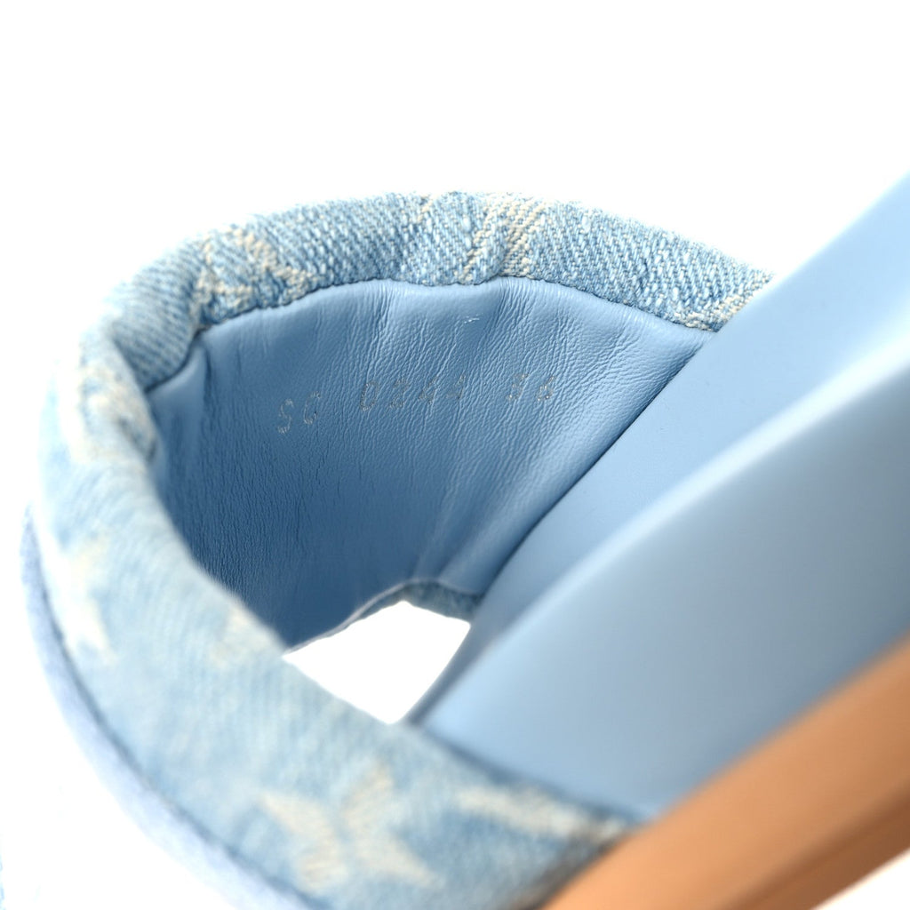 Monogram Denim LV Bliss Womens Comfort Mules 36 Turquoise £¨ Direct shipment via from wholesalehk.shop