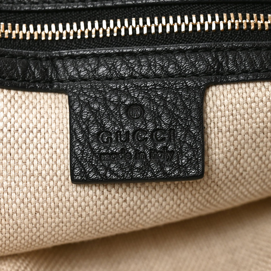 Pebbled Calfskin Medium Soho Shoulder Bag Black wholesalehk.shop