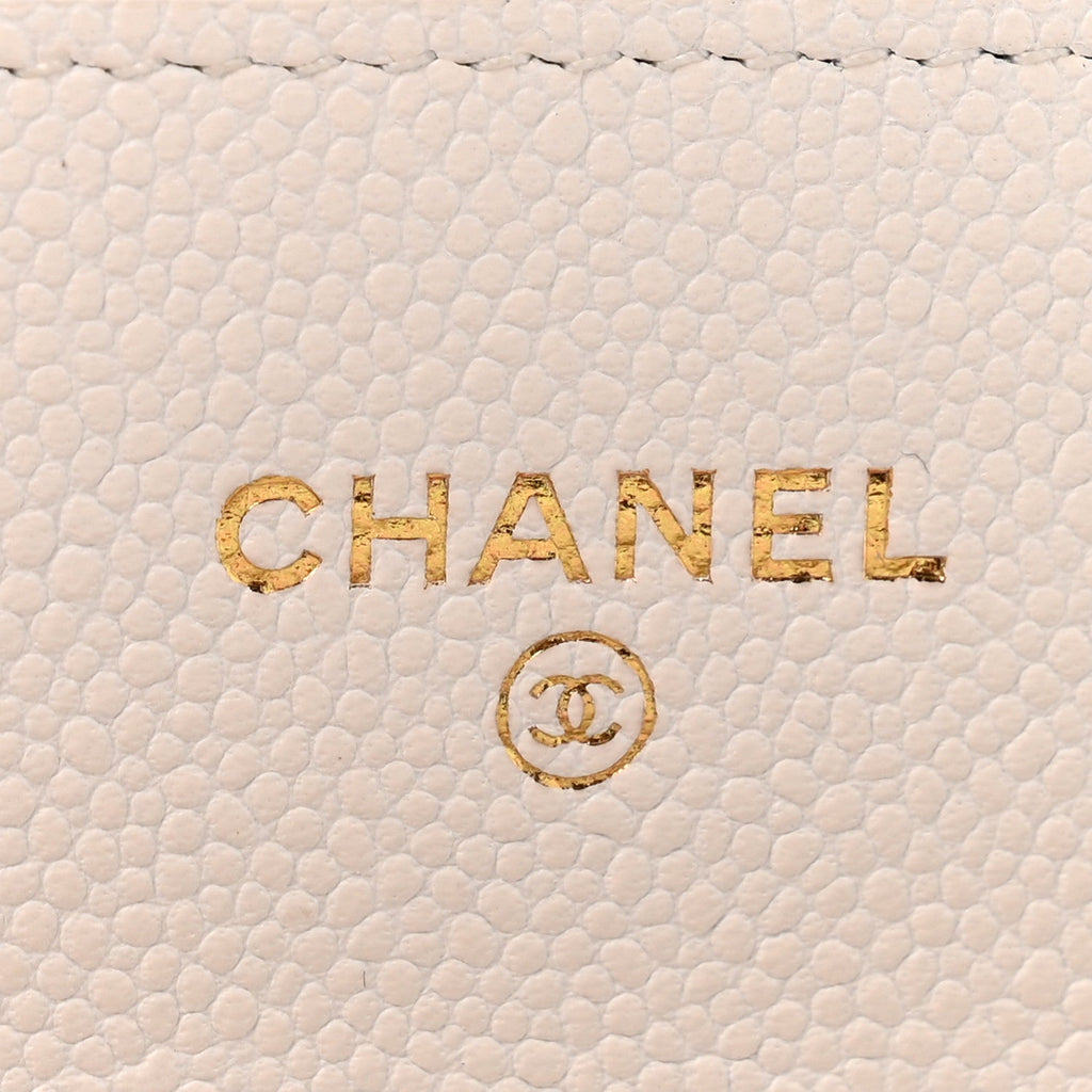 Caviar Quilted CC Turnlock Wallet On Chain WOC White wholesalehk.shop