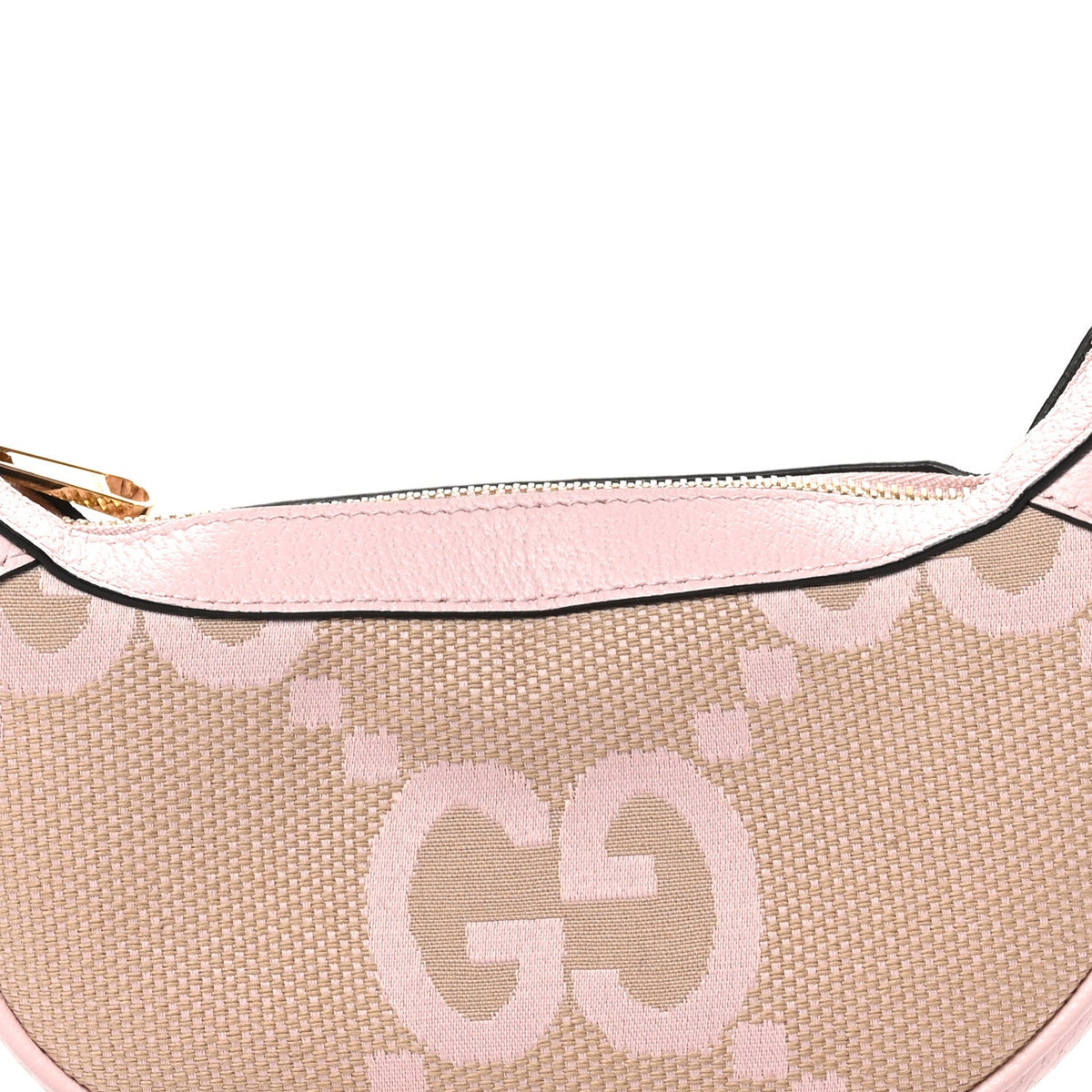 Monogram Jumbo GG Textured Dollar Calfskin Mini Ophidia Half Moon Hobo Beige Perfect Pink wholesalehk.shop