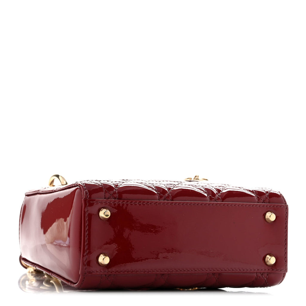 Patent Cannage Mini Lady Dior Red wholesalehk.shop