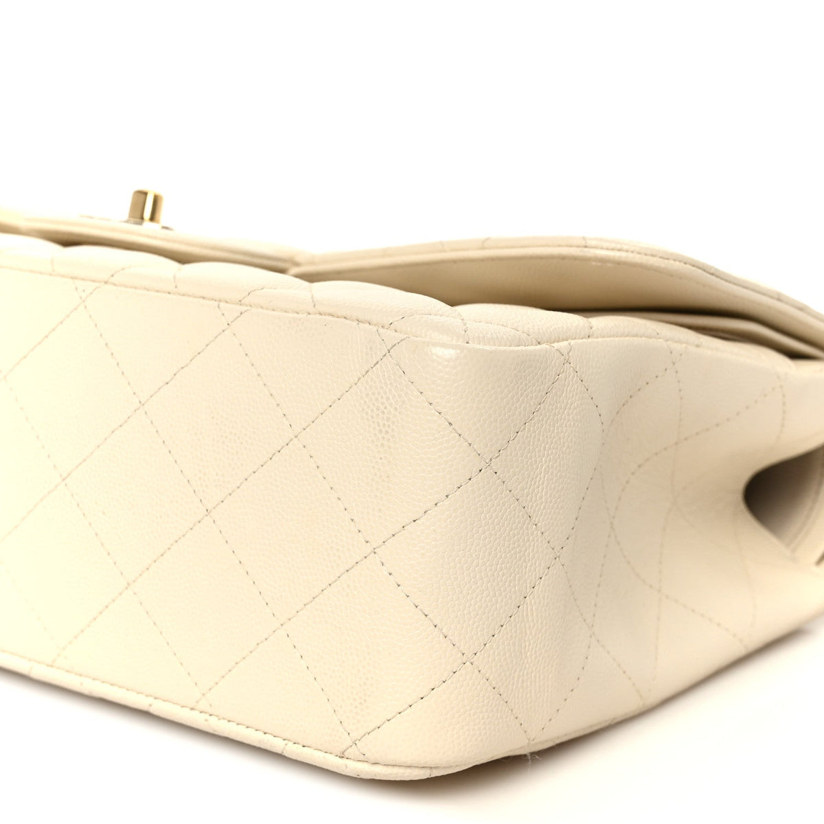 Caviar Quilted Jumbo Double Flap White wholesalehk.shop