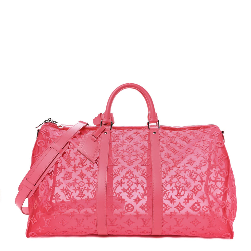 Monogram Fluo See Through Keepall Bandouliere 50 Rose wholesalehk.shop