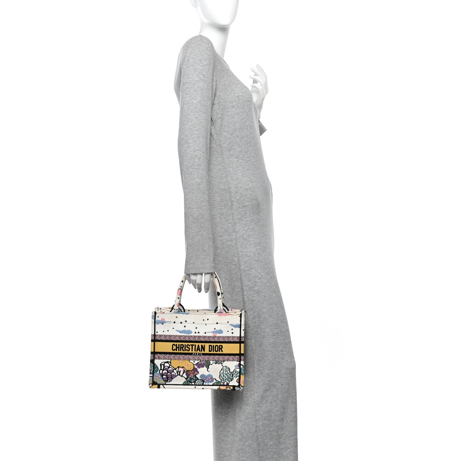 Canvas Embroidered Ciel De Reve Small Book Tote Latte Multicolor £¨ Direct shipment via from wholesalehk.shop