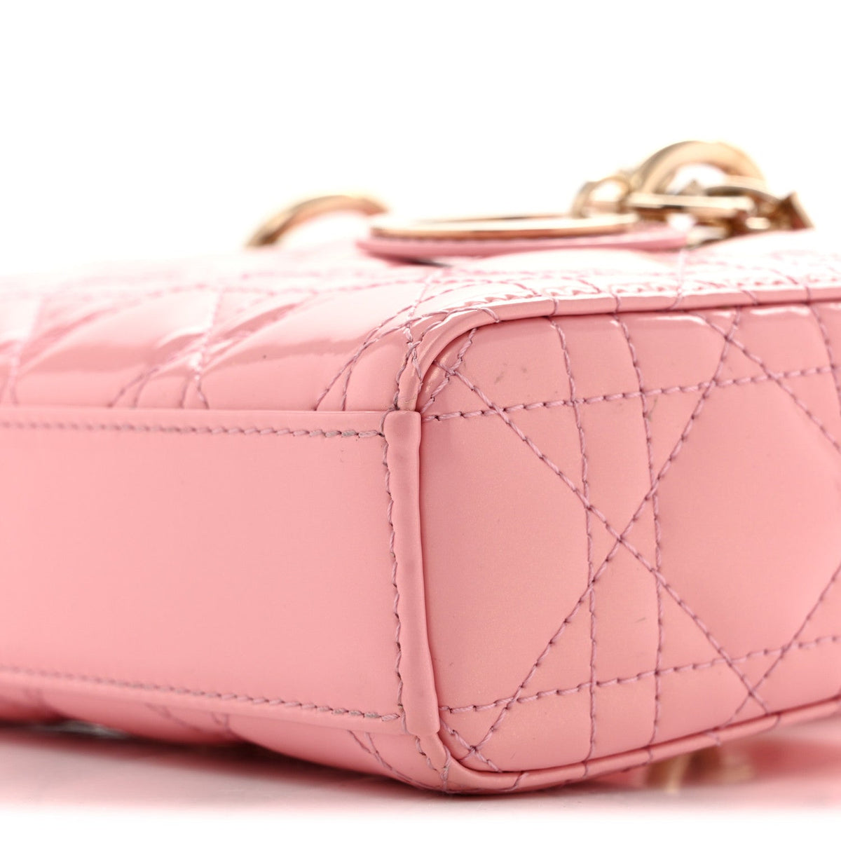 Metallic Lambskin Cannage Small Lady D-Joy Pink wholesalehk.shop