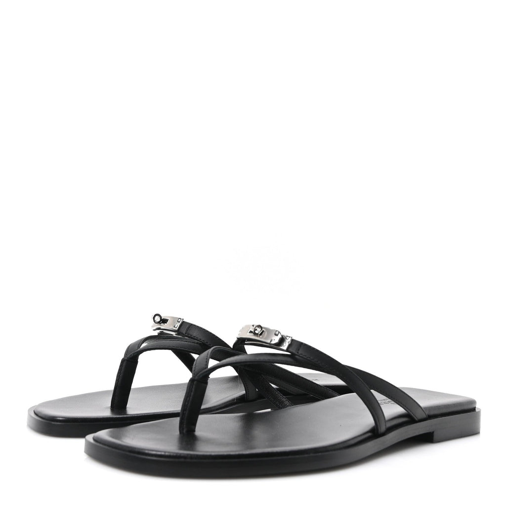 Calfskin Miss Sandals 37 Black wholesalehk.shop
