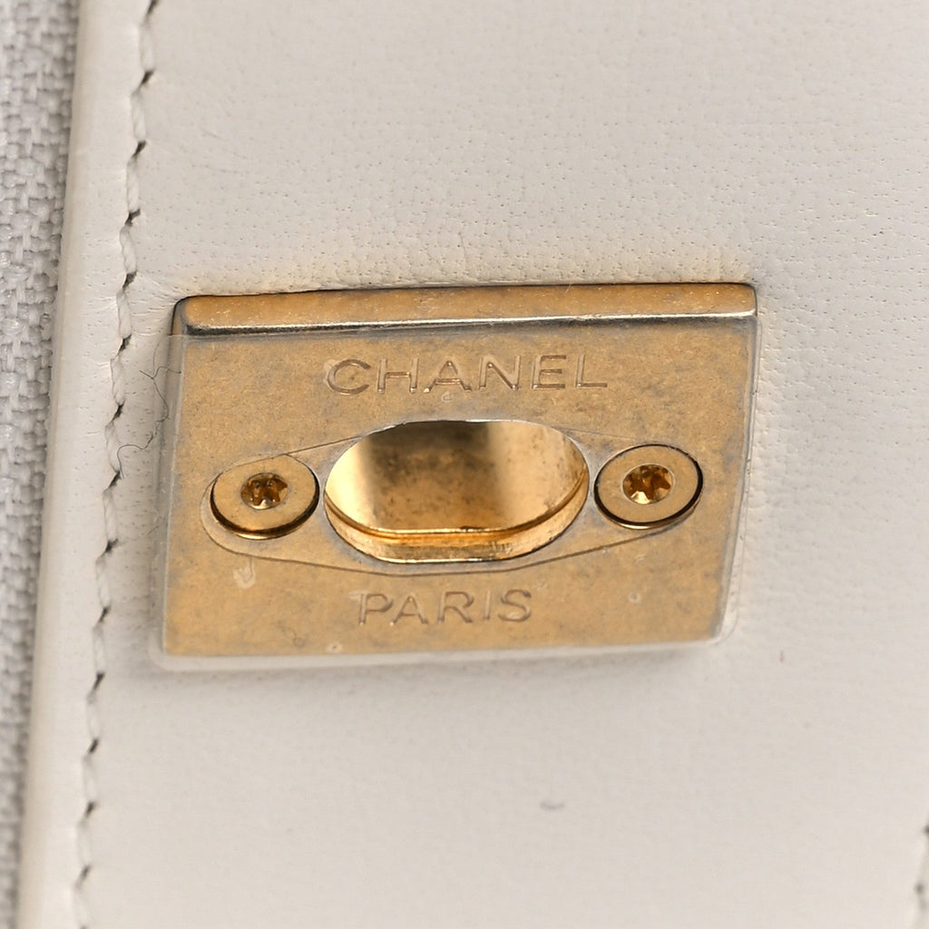 Lambskin Quilted CC Pearl Crush Wallet on Chain WOC White wholesalehk.shop