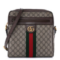 GG Supreme Monogram Web Medium Ophidia Messenger Bag Brown wholesalehk.shop