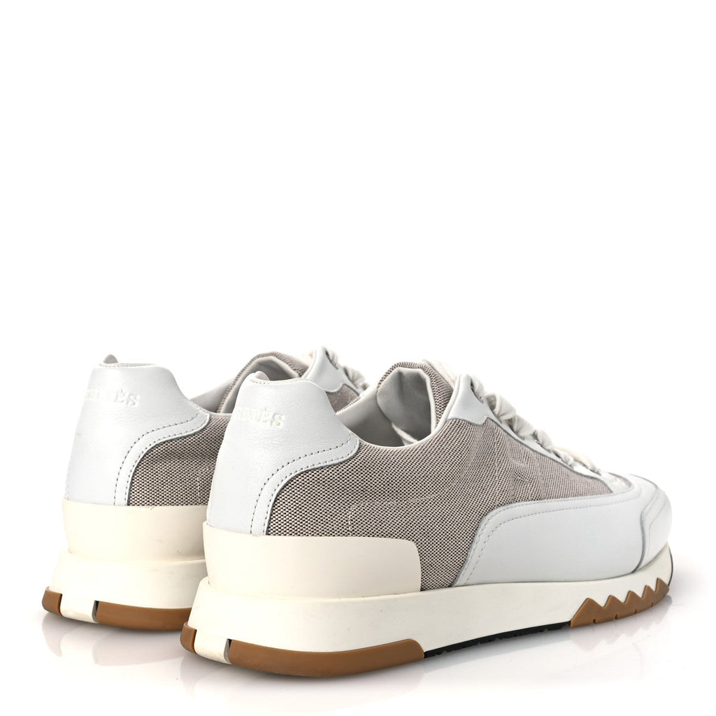 Canvas Calfskin Mens Trail Sneakers 41.5 Prunoir White wholesalehk.shop