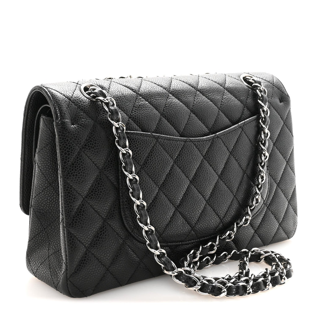 Caviar Quilted Medium Double Flap Black wholesalehk.shop