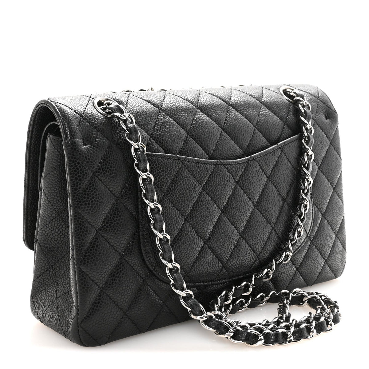 Caviar Quilted Medium Double Flap Black wholesalehk.shop
