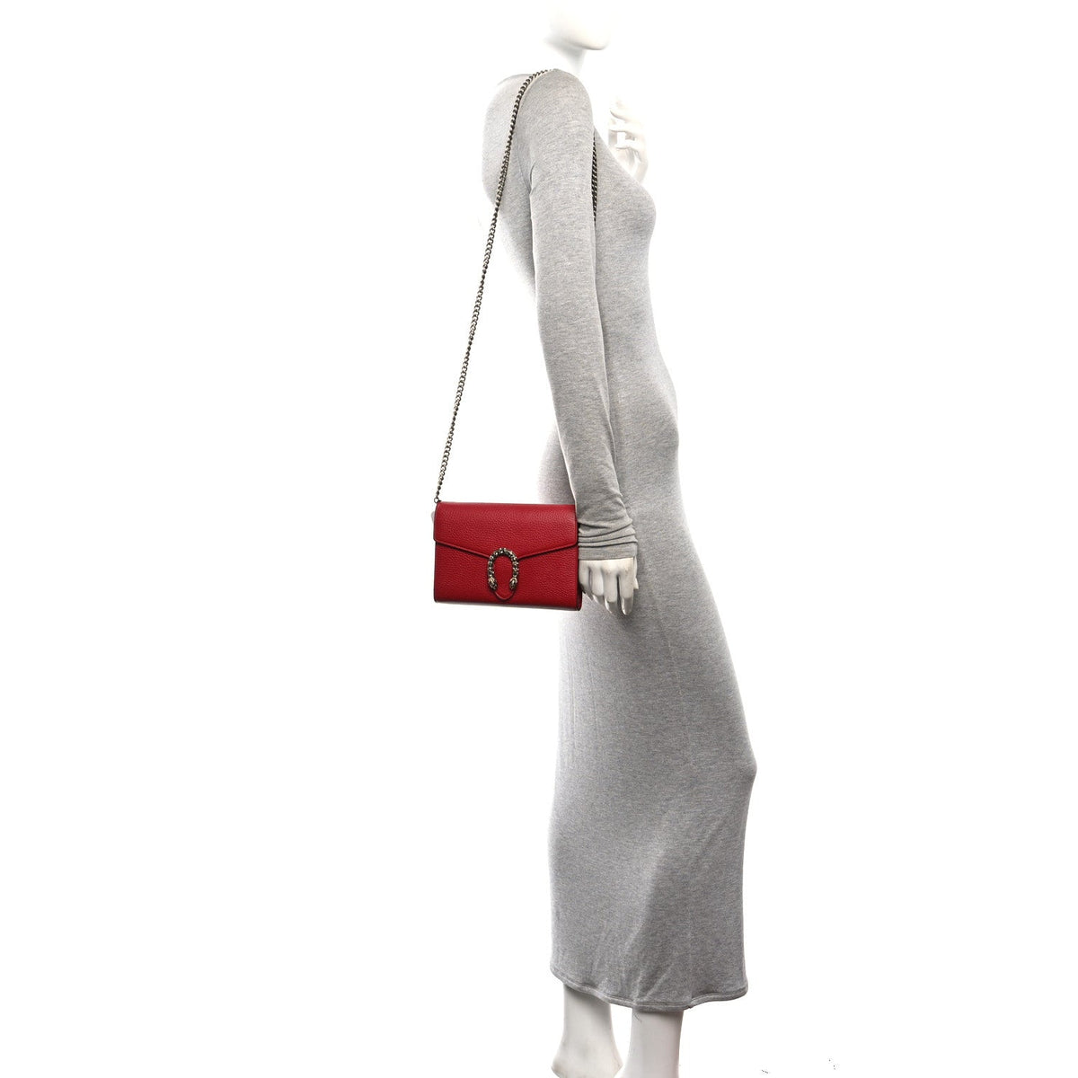 Calfskin Mini Dionysus Chain Wallet Hibiscus Red wholesalehk.shop