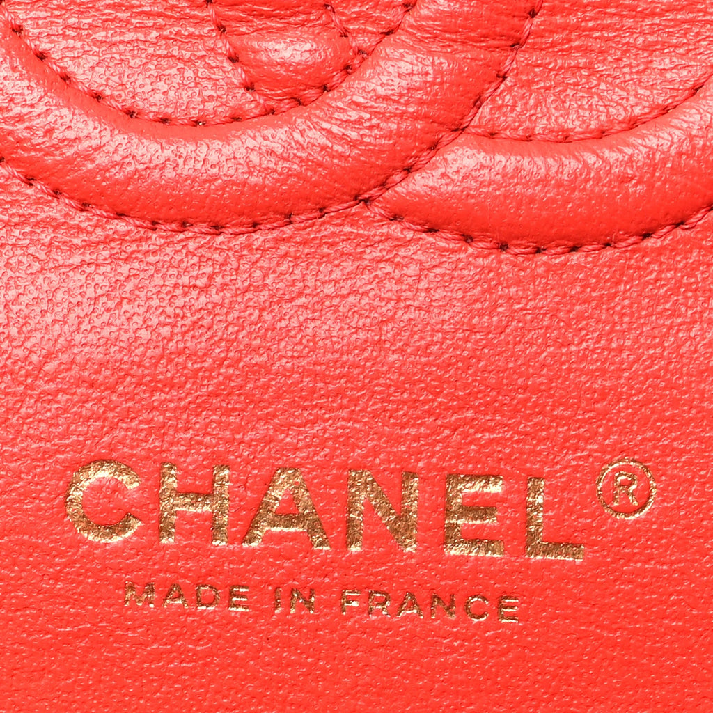 Lambskin Quilted Small Double Flap Red wholesalehk.shop
