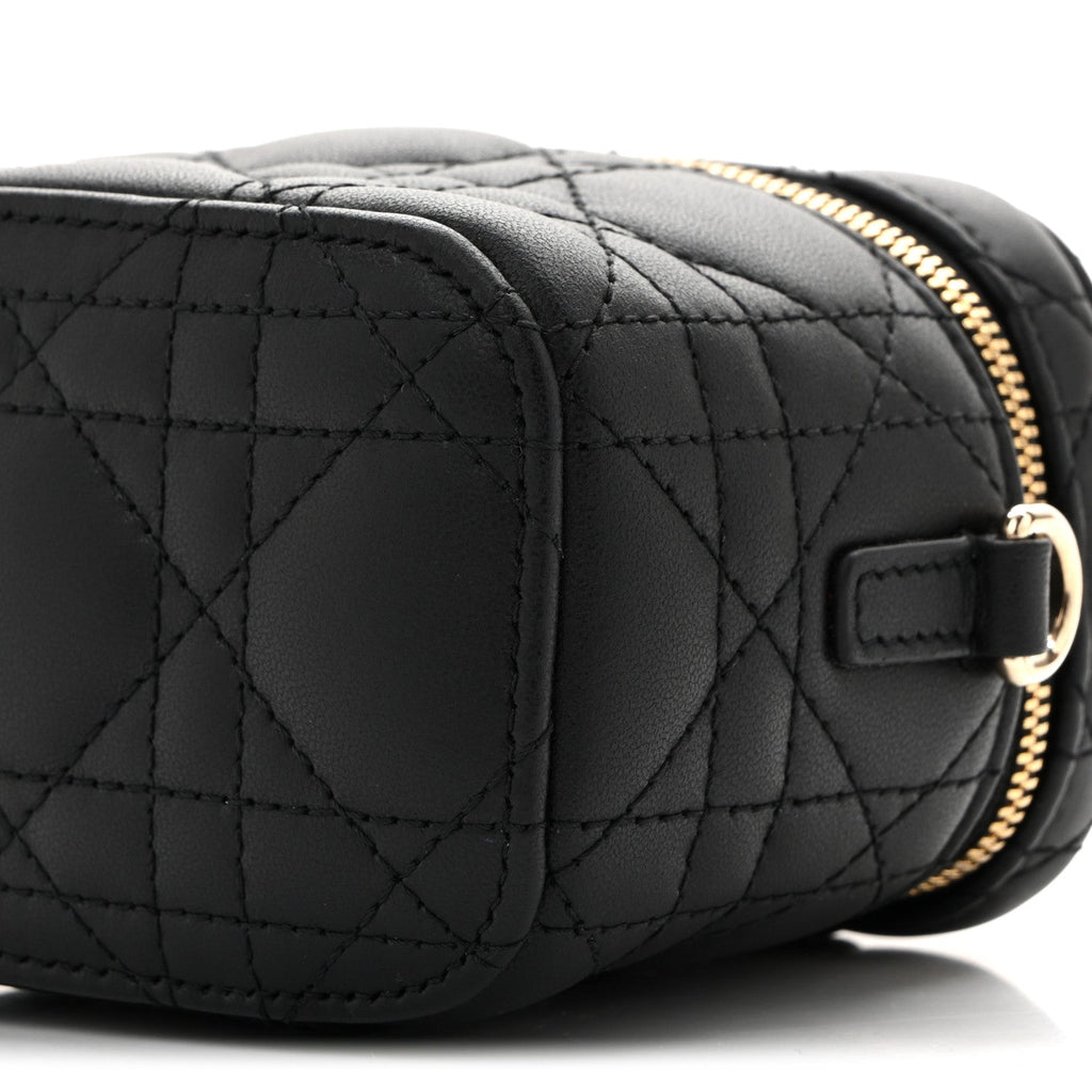 Lambskin Cannage Micro Lady Dior Vanity Case Black wholesalehk.shop
