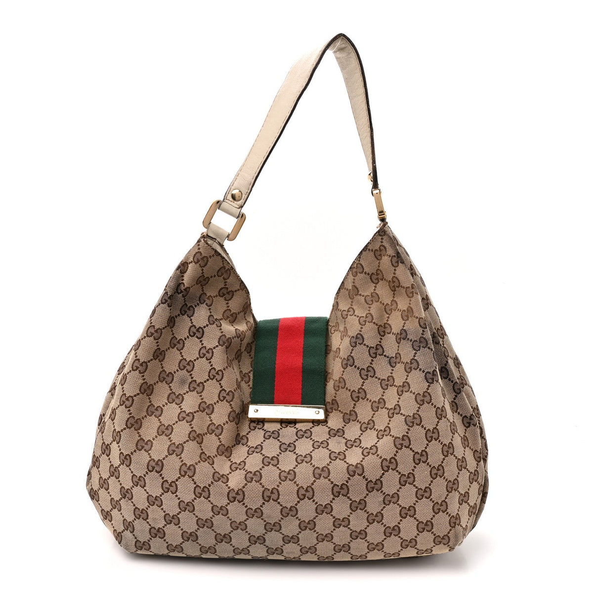 Monogram Large New Ladies Web Hobo Off White wholesalehk.shop