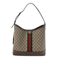 GG Supreme Monogram Textured Dollar Calfskin Web Large Ophidia Bucket Shoulder Bag Beige Ebony New Acero wholesalehk.shop