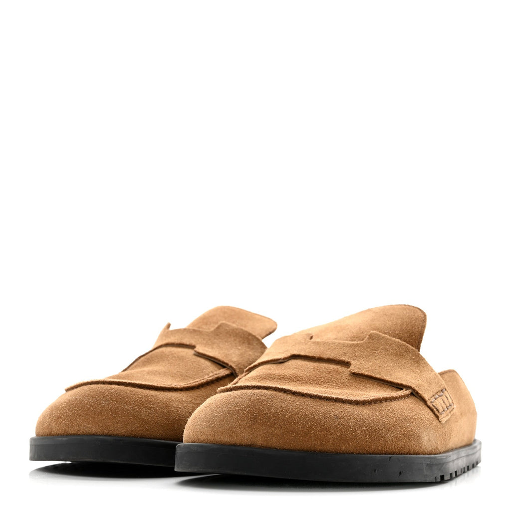 Suede Calfskin Mens Go Mules 41.5 Brun Fume wholesalehk.shop