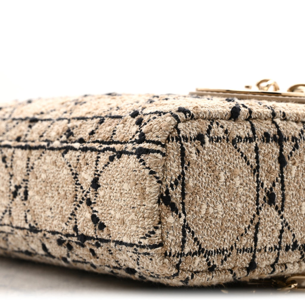 Tweed Cannage Medium Lady D-Joy Natural Black wholesalehk.shop