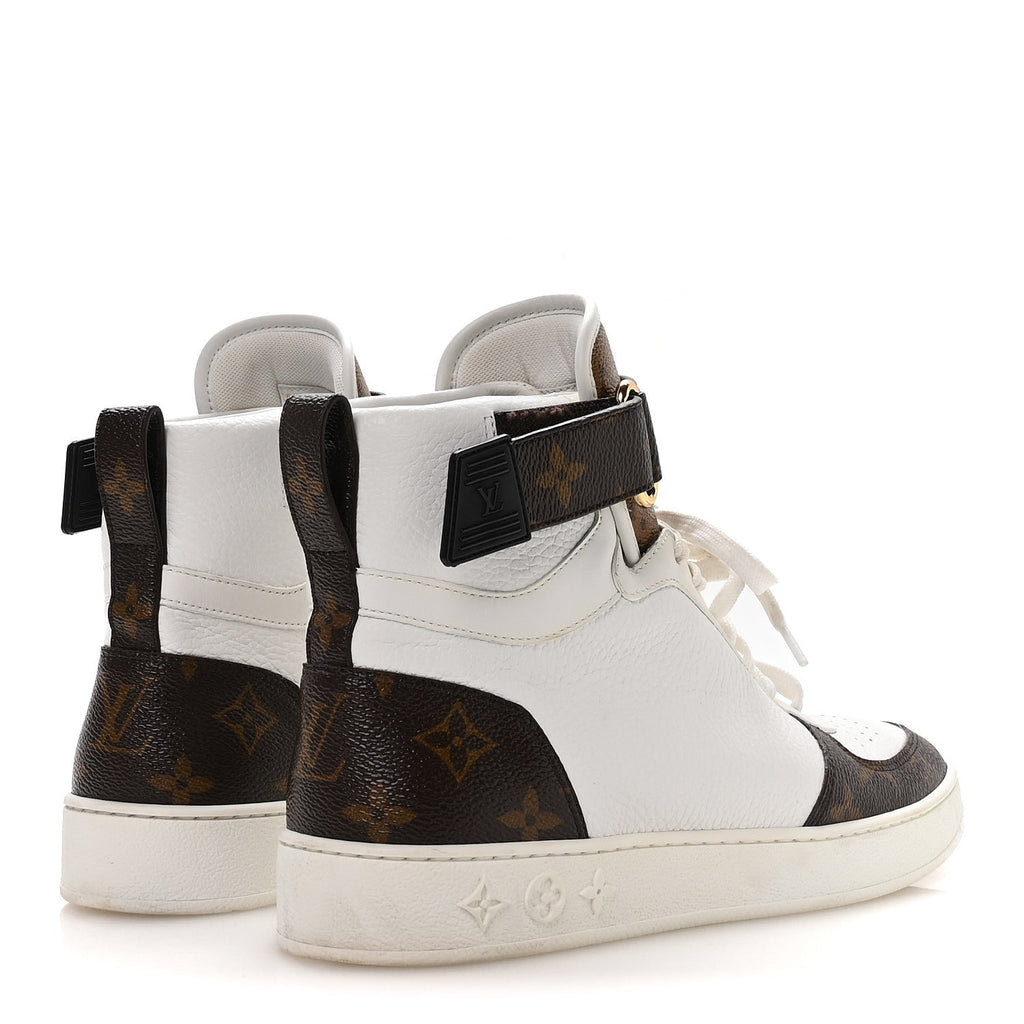 Grained Calfskin Monogram Boombox Sneaker Boots 39 White £¨ Direct shipment via from wholesalehk.shop