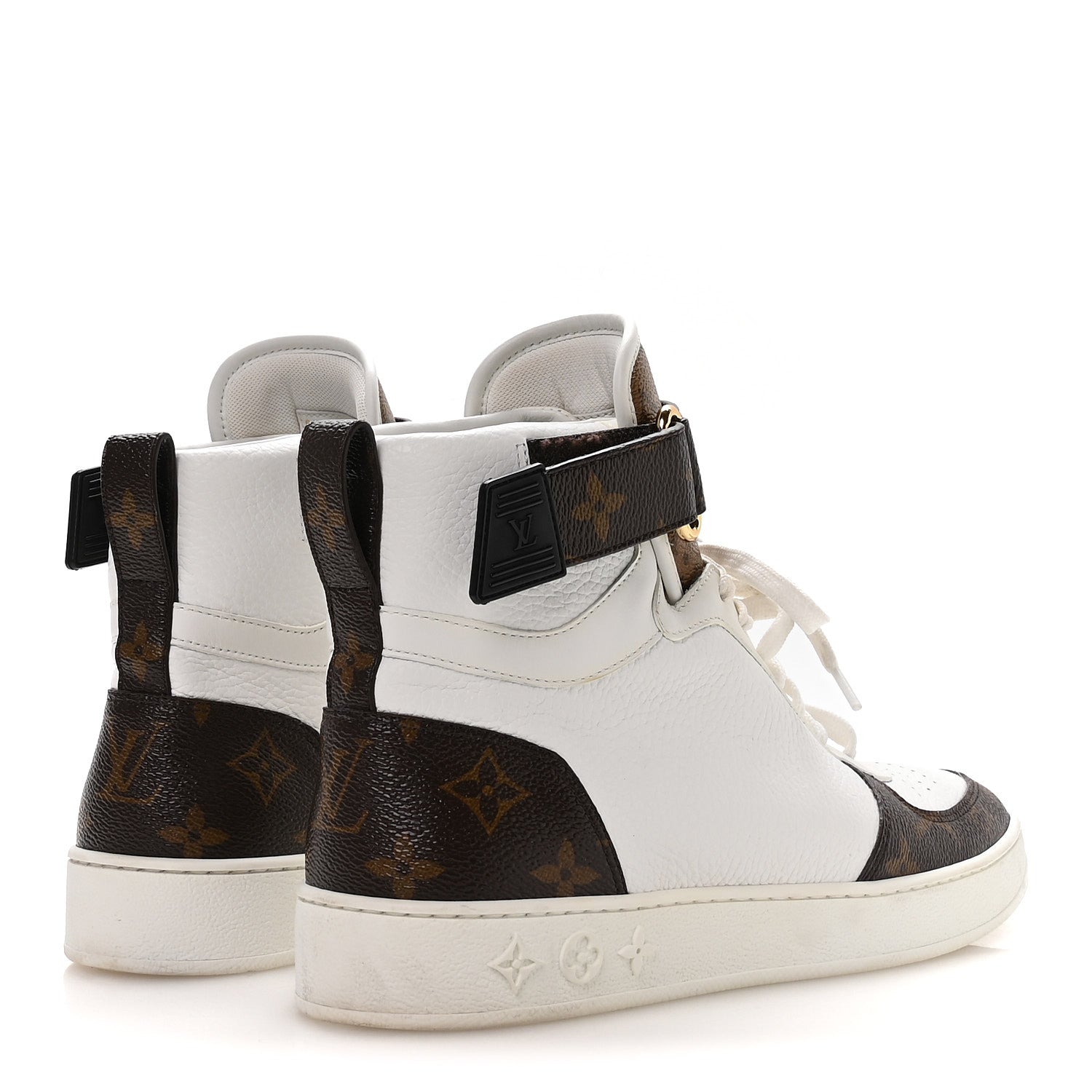 Grained Calfskin Monogram Boombox Sneaker Boots 39 White £¨ Direct shipment via from wholesalehk.shop