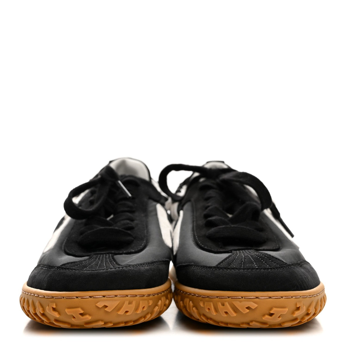 Parachute Fabric Suede Goatskin Jet Sneakers 38.5 Black White wholesalehk.shop