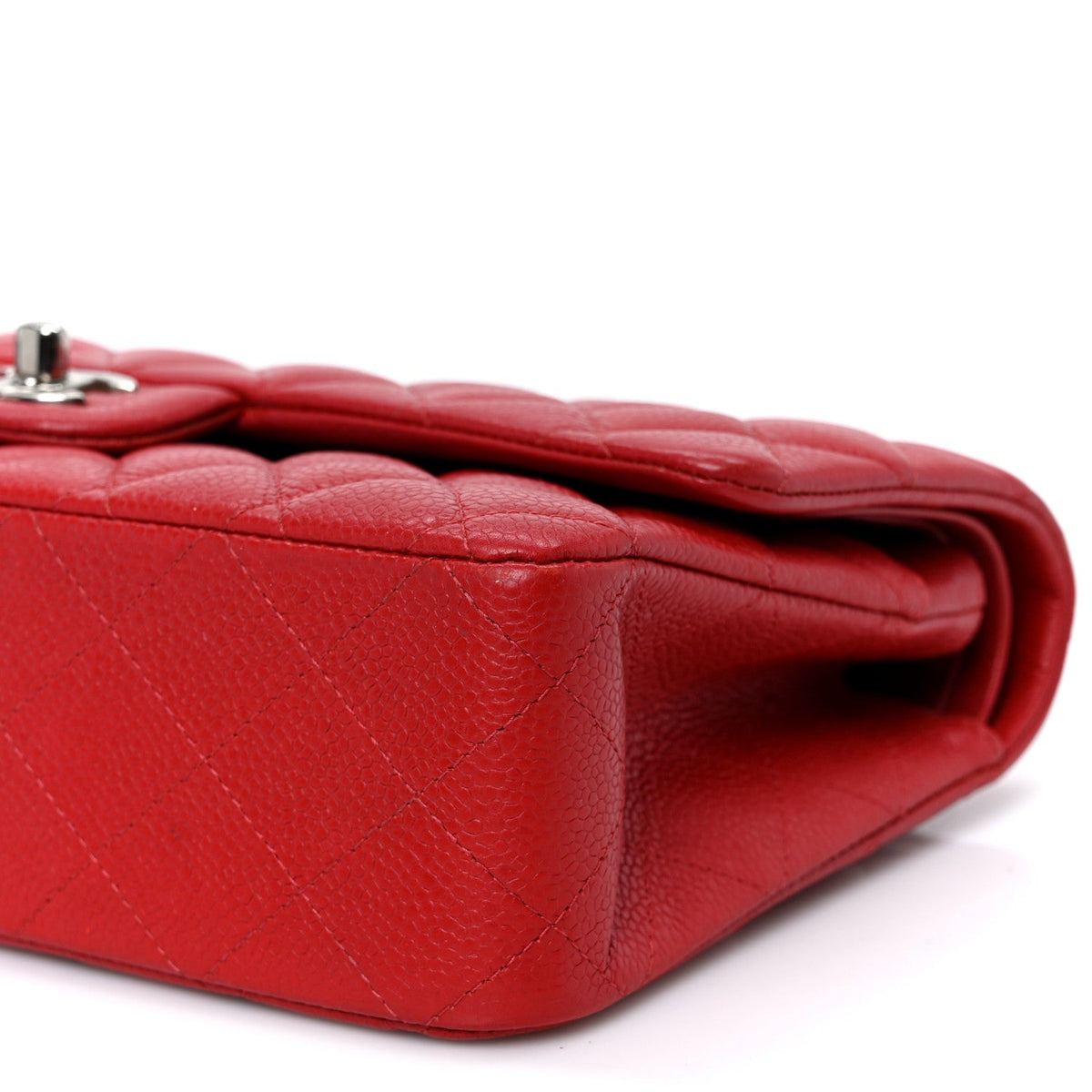 Caviar Quilted Medium Double Flap Red wholesalehk.shop