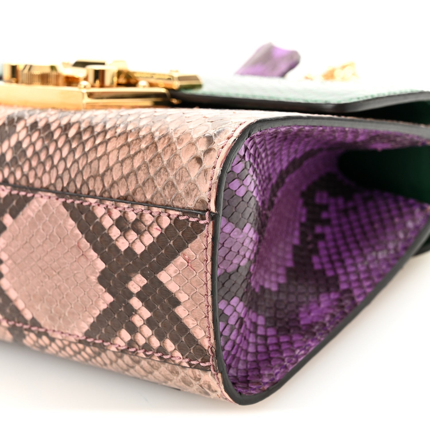 Snakeskin Small Padlock Shoulder Bag Green Pink Purple £¨ Direct shipment via from wholesalehk.shop