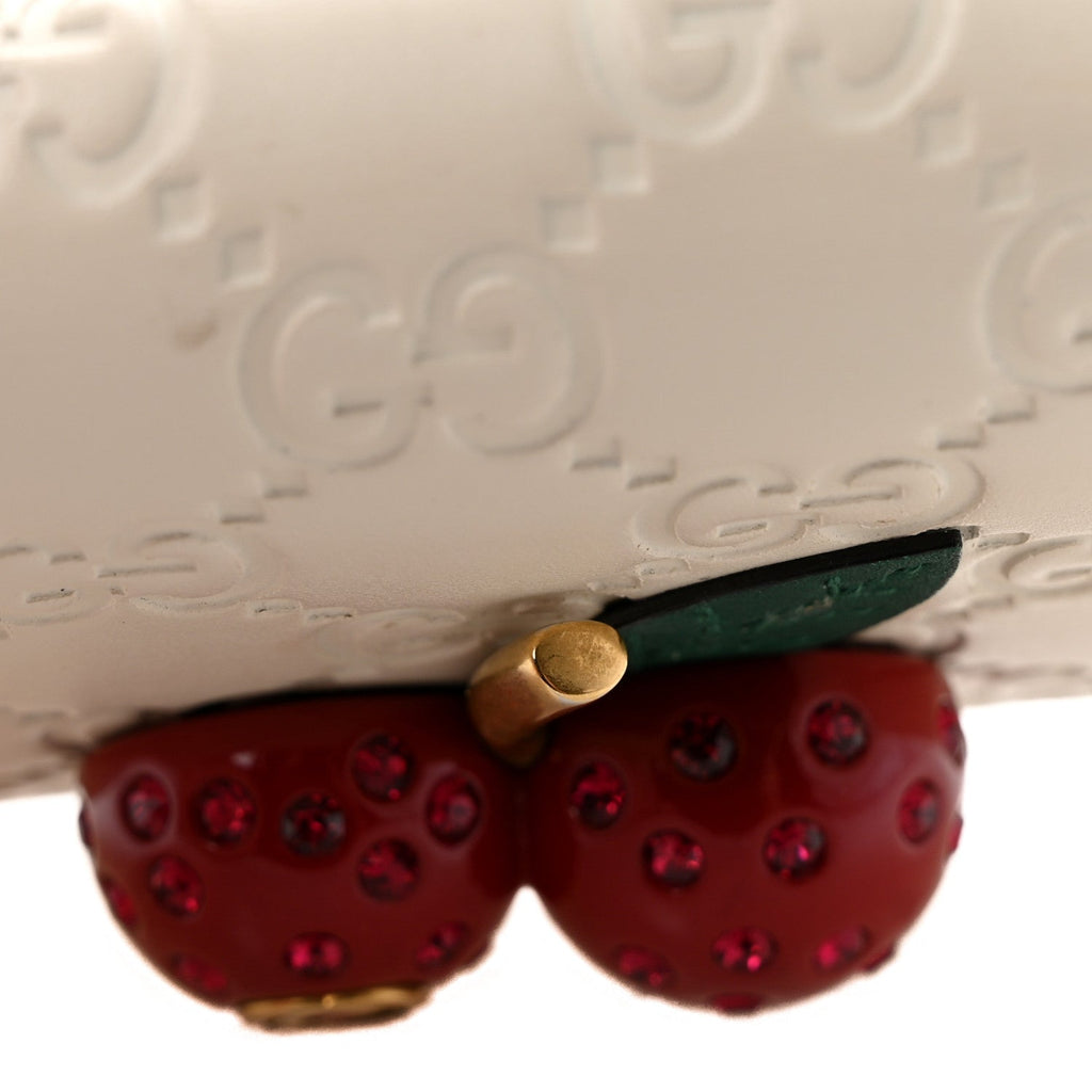 Guccissima Cherries Card Case Wallet White £¨ Direct shipment via from wholesalehk.shop